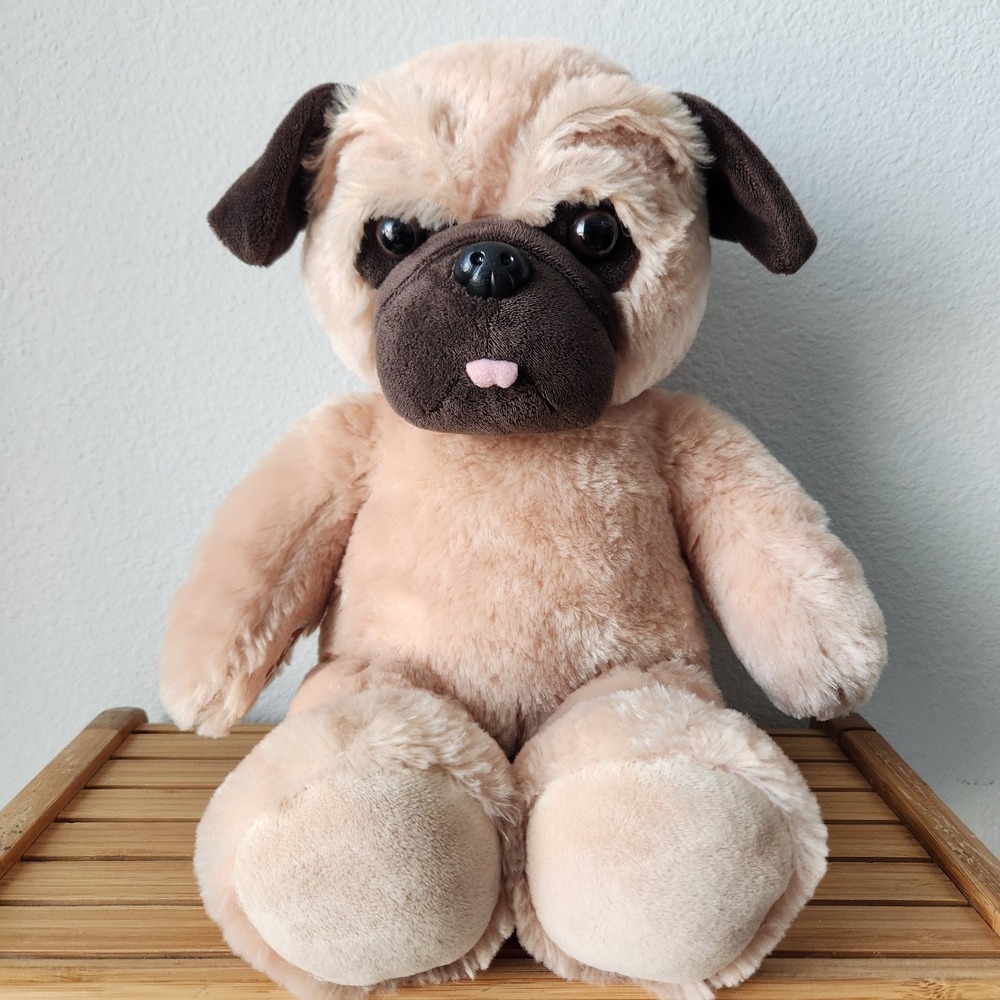 RARE 2020 Build A Bear Online Exclusive Love‎ Pug Dog Soft Plush Stuffed Animal
